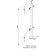 MONTANTE TONDO CON SUPPORTI PER VETRO E ANCORAGGIO A PAVIMENTO 2KN L:1050 mm